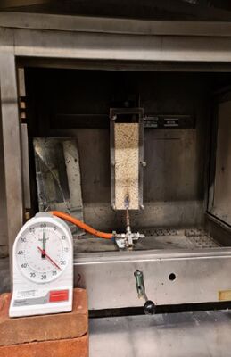 EN ISO 11925 Prueba de inflamabilidad de los materiales de construcción - Prueba de una sola fuente de fuego